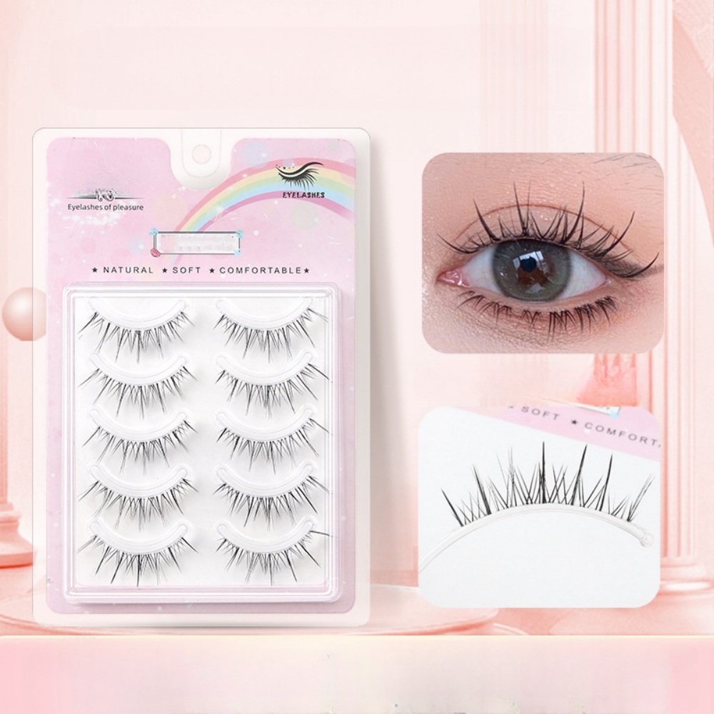 Beauty Makeup Looks - 5 Par Przezroczystych, Falowanych Sztucznych Rzęs,
