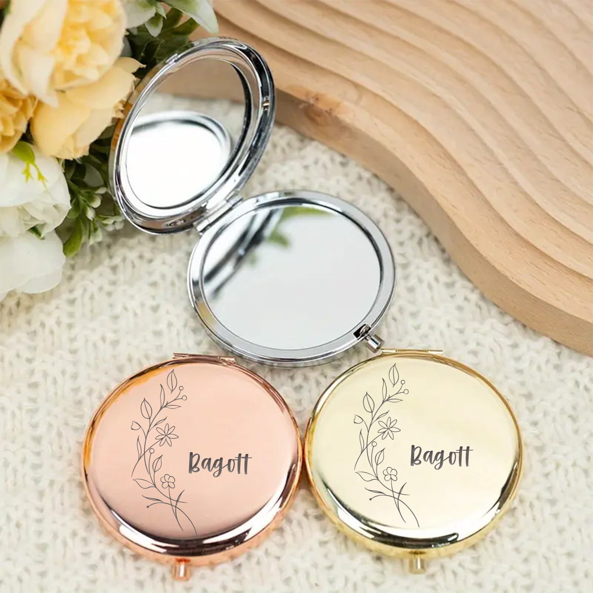 Beauty Makeup Names - 1 szt. Zabawne, piękne lusterko do