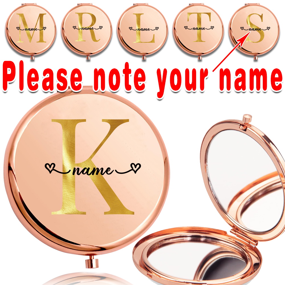 Beauty Makeup Names - Nazwa własna przenośne metalowe lusterko do