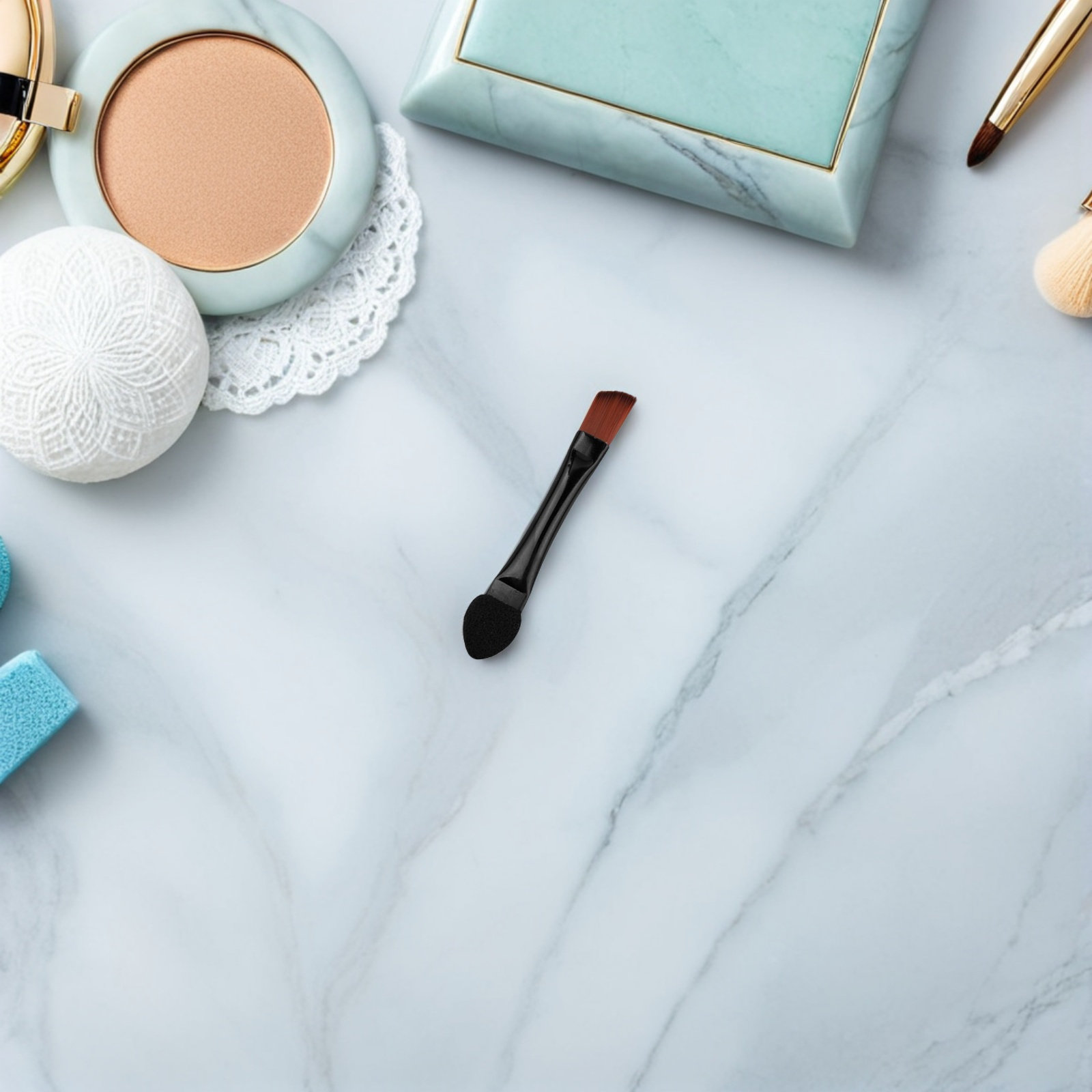Beauty Makeup Tools - 50 szt. Dwustronnych, skośnych pędzelków do