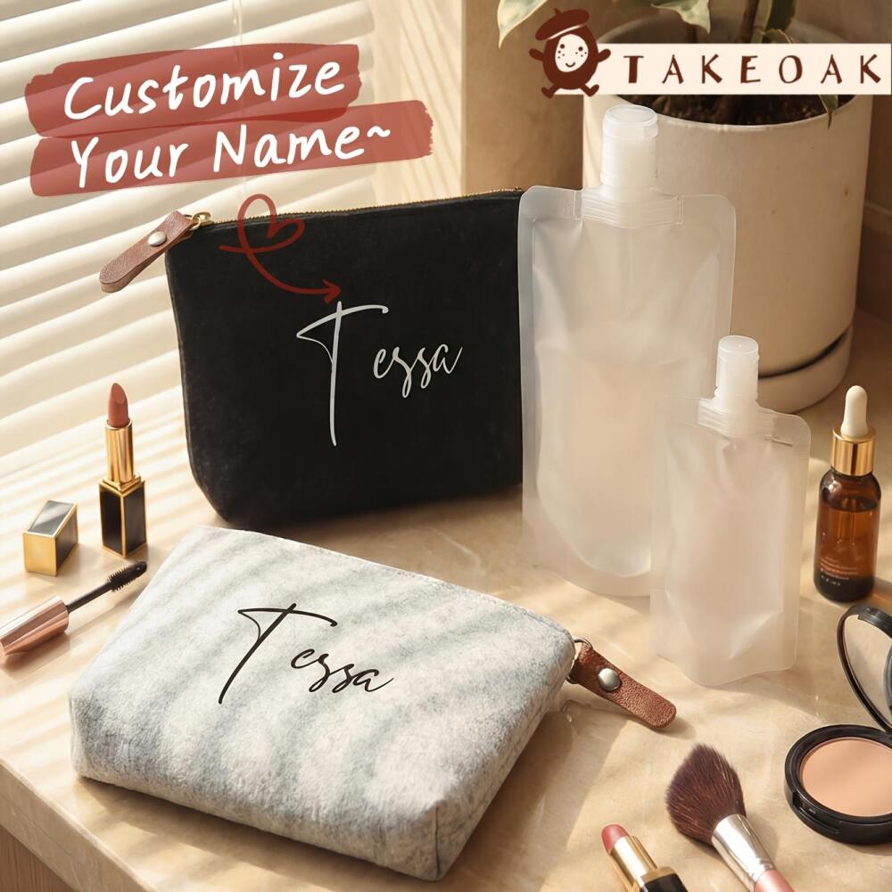 Beauty Makeup Names - Personalizowana aksamitna kosmetyczka z własnym imieniem,