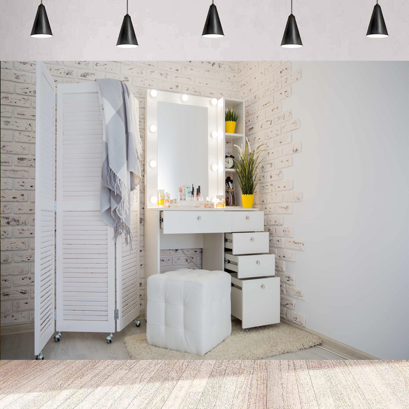 Beauty Makeup Events - Różowe tło fotograficzne do makijażu, toaletka,