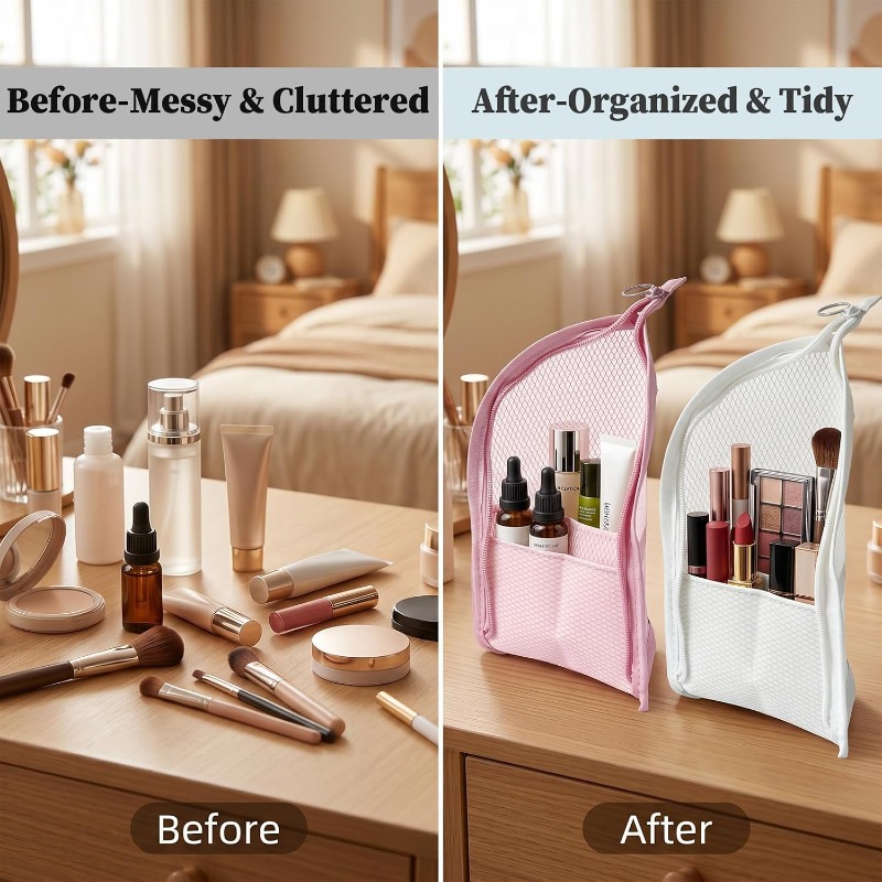 Siatkowa kosmetyczka oddychają – Makeup Organizer recenzja i cena