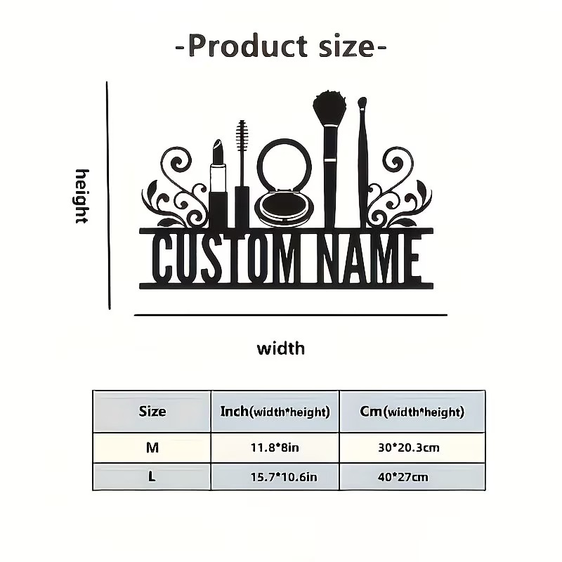 Personalizowana metalowa dekor – Beauty Makeup Names recenzja i cena